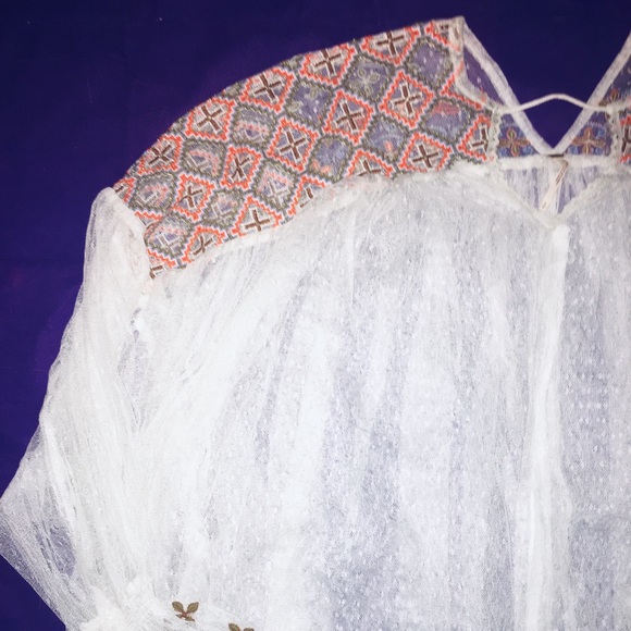 Embroidered see through mesh lace Free People Top - Picture 5 of 6